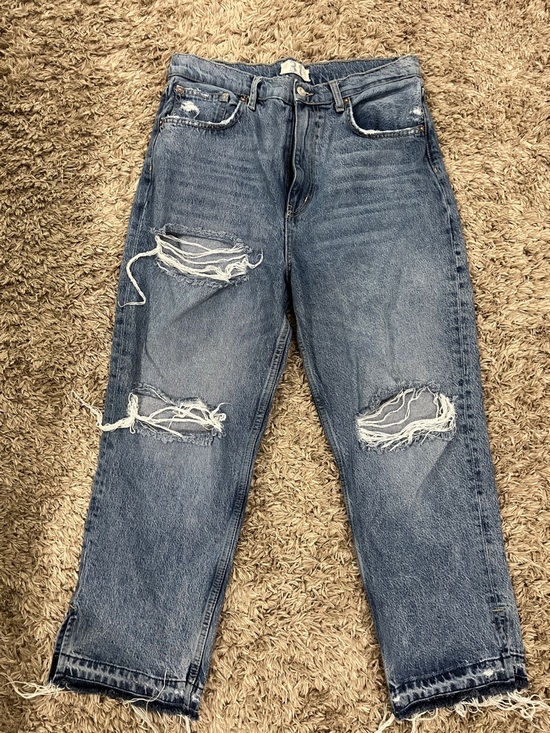 We The Free Denim - We The Free Faded Blue Ripped Cropped Jeans